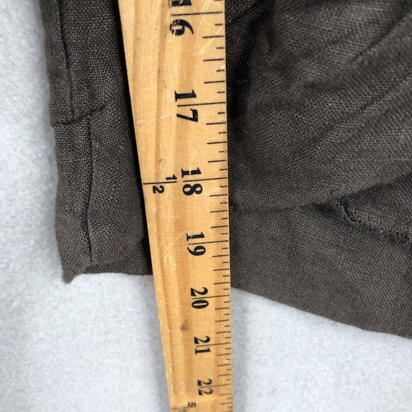Made In Italy Pants Womens 12 Brown 100% Linen Crop Wide Leg Lagenlook Boho - Picture 6 of 16